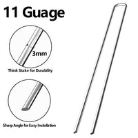 Amagabeli 10 Inch Galvanized Landscape Staples 500 Pack Garden Stakes Heavy-Duty Sod Pins Anti-Rust Fence Stakes for Weed Barrier Fabric Ground Cover Dripper Irrigation Tubing Soaker