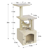 BEAU JARDIN 35 inch Cat Tree for Large Cats Condos and Towers for Big Cats