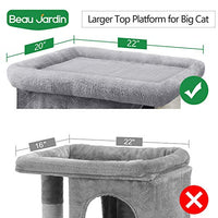 BEAU JARDIN Cat Tree for Large Cats Heavy Cat Condos and Towers for Big Cats with XL Condo and Perch Cat Tower with Scratching Post Cat Scratch Tree Furniture House Climbing Tower Kitty Condos