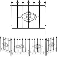 AMAGABELI GARDEN & HOME Decorative Garden Fence GFP006 32inx10ft Garden  Fencing 8 Panels Rustproof Black Iron Border Fence Edging Metal Wire  Fencing