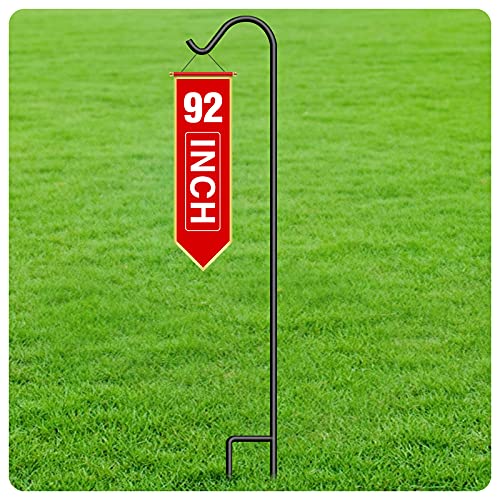 BEAU JARDIN Shepherd Hook 92 in Tall 3/5in Thick Hummingbird Bird Feeder Pole Premium Heavy Duty Shepards Garden Hanging Plants Basket Hanger Light Solar Lantern Mason Jar Wind Chimes Wedding Metal