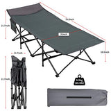 Camabel Folding Camping Cots for Adults Heavy Duty 79”x31” Extra Wide Potable Sleeping Cots for Adults Supports 400 LBS Cot Bed for Backpacking Travel Beach Office with Side Pocket and Carry Bag Green