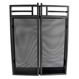 Amagabeli Fireplace Screen with Doors Metal Decorative Mesh Wrought Iron Fire Place with Tools