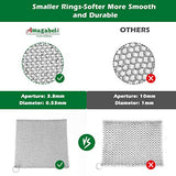 Amagabeli 7”x7” Cast Iron Cleaner Mesh Premium 316 Stainless Steel Small Rings with 3.8mm Opening Chainmail Scrubber for Cast Iron Pans Pre-Seasoned Pan Dutch Oven Waffle Iron Pans Skillet Cleaner