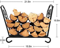 Amagabeli Fireplace Log Holder Firewood Holder Wood Carrier Metal Basket Wrought Iron Indoor Wood Stove Stacking Rack Storage Carrier Large Outdoor Fireplace Pit Decorative Holders Accessories Black