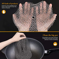 Amagabeli 10”x10” 316 Stainless Steel Cast Iron Cleaner Round Chainmail Scrubber for Cast Iron Pan Skillet Cleaner for Dishes Glass Pre-Seasoned Cast Iron Pot Seasoning Protection Cookware Accessories