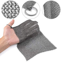 Amagabeli 8”x8” Cast Iron Cleaner Mesh Premium 316 Stainless Steel Small Rings with 3.8mm Opening Chainmail Scrubber for Cast Iron Pans Pre-Seasoned Pan Dutch Oven Waffle Iron Pans Skillet Cleaner