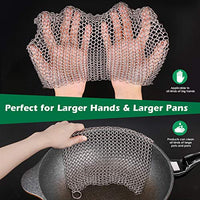 Amagabeli 10” x 10” 316 Stainless Steel Cast Iron Cleaner Chainmail Scrubber for Cast Iron Pan Skillet Cleaner for Dishes Glass Pre-Seasoned Cast Iron Pot Seasoning Protection Cookware Accessories